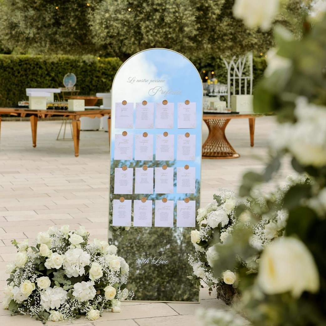 Specchio Tableau Mariage "Round Gold"