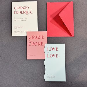 partecipazione matrimonio love in carta martellata 300gr elegante e personalizzabile