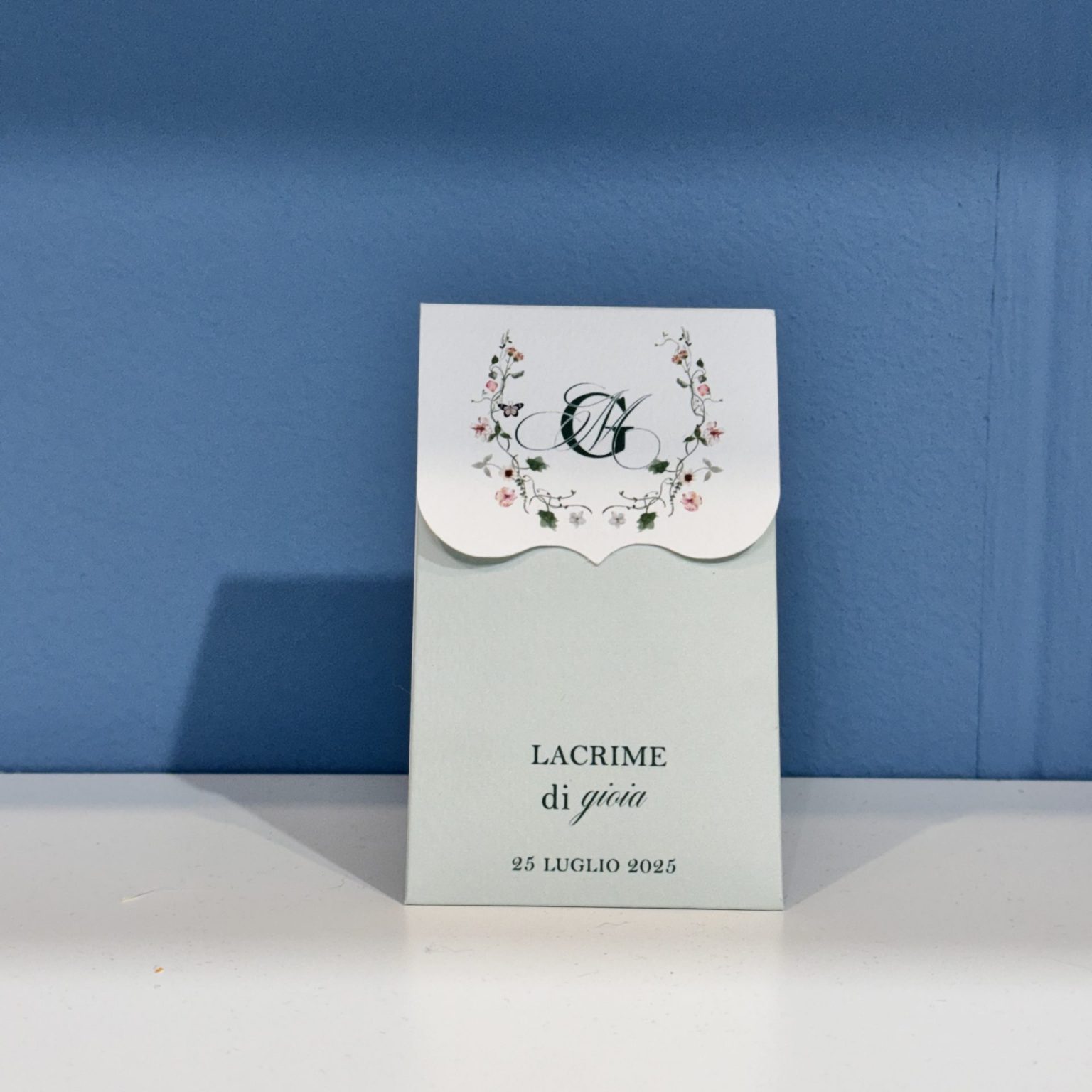 lacrime di gioia matrimonio elegant green carta martellata elegante