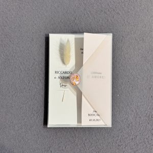 partecipazione matrimonio elegante personalizzata soft chic pampas ceralacca