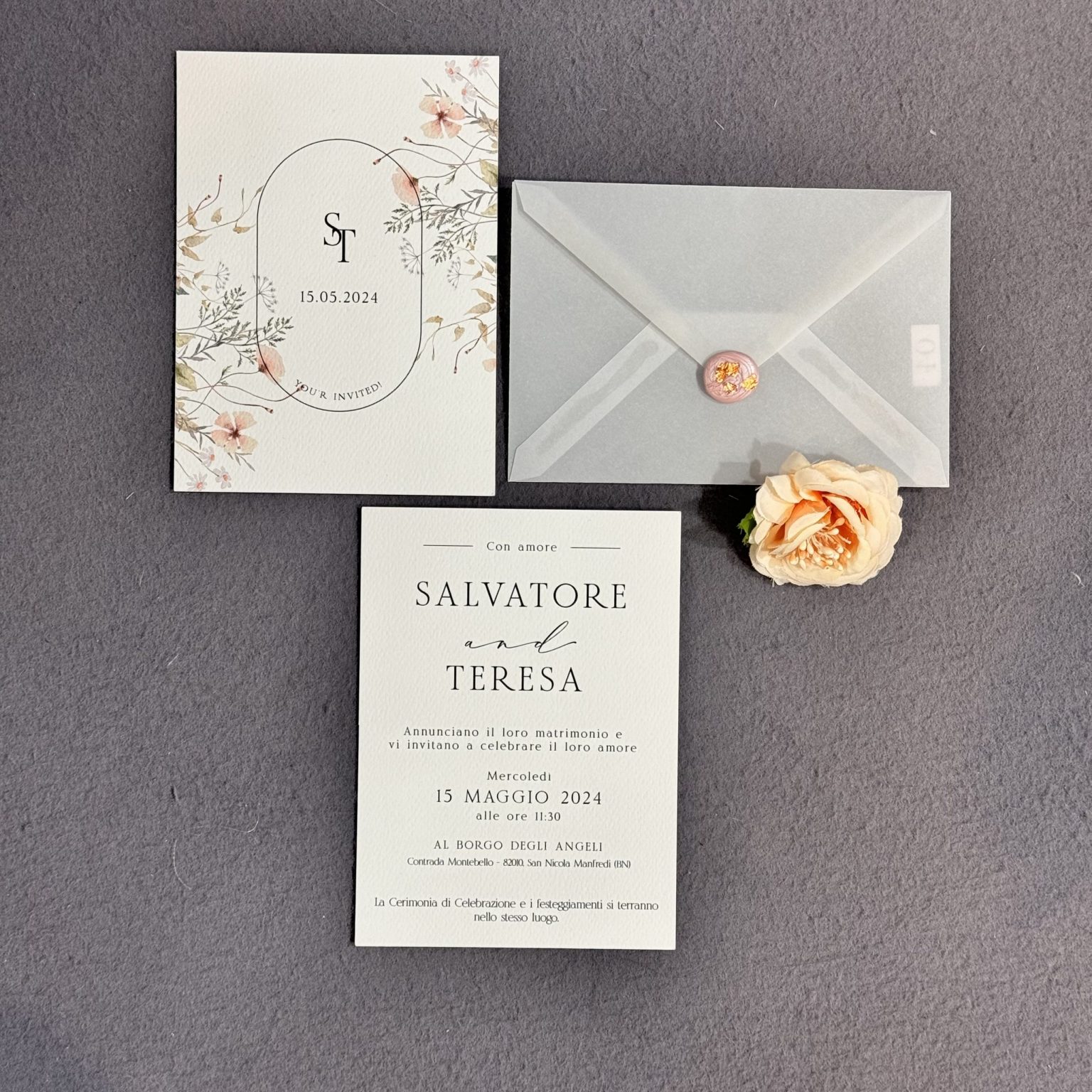 partecipazione matrimonio economica elegante love beyond personalizzata